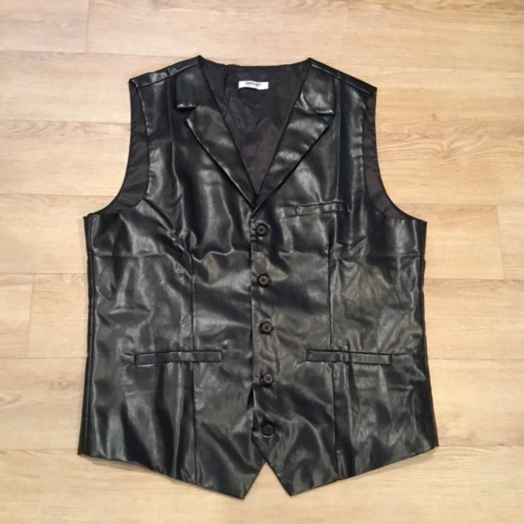 Men’s Leather And Polyester  Lightweight Vest Waistcoat - Picture 4 of 7